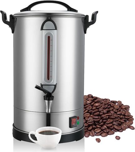 Coffee Percolator Large Coffee Urn 155 Cups Commercial Coffee Maker Electric Percolate Coffee Maker Hot Water Dispenser for Coffee Break, Catering, Church, Restaurant Dual Layer Stainless Steel in Saudi Arabia