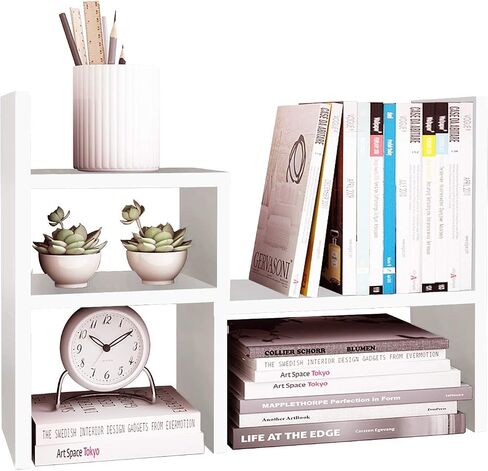 Jerry & Maggie Desktop Organizer Office Storage Rack Adjustable Wood Display Shelf Birthday Gifts Toy Home Decor Free Style Rotation Display True Natural Stand Shelf Violet in Kuwait