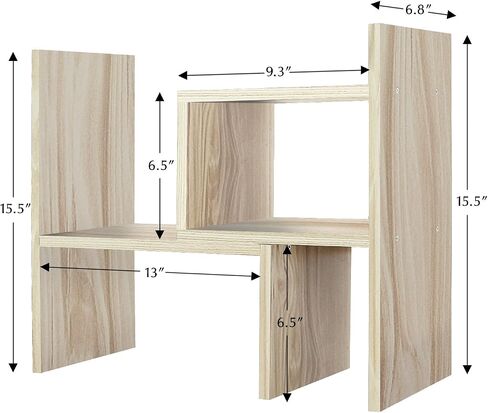 Jerry & Maggie Desktop Organizer Office Storage Rack Adjustable Wood Display Shelf Birthday Gifts Toy Home Decor Free Style Rotation Display True Natural Stand Shelf Violet in Kuwait