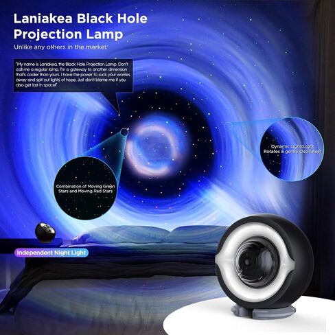 Galaxy Projector, Star Projector with Interstellar Black Hole and Moving Green and Red Stars for Meditation, Relaxation, Room Decor, Party, Gifts, Valentine's Day, LED Night Light for Bedroom in Saudi Arabia