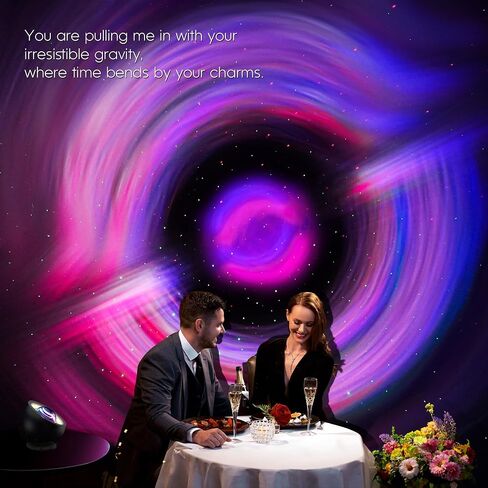 Galaxy Projector, Star Projector with Interstellar Black Hole and Moving Green and Red Stars for Meditation, Relaxation, Room Decor, Party, Gifts, Valentine's Day, LED Night Light for Bedroom in Saudi Arabia