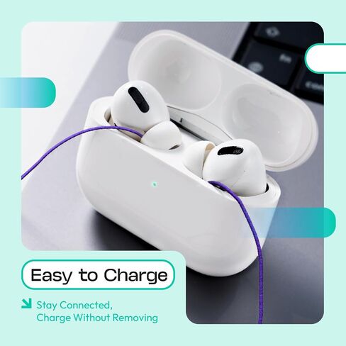 New Version of Anti-Lost Strap for Wireless in-Ear Earbuds with Ear Tips, Airpod pro Lanyard - Black (Compatible with Airpods Pro 1 2 3, Sony, Beats, Samsung, Bose) in Kuwait