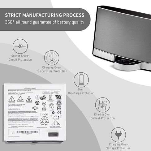 300769-003 بطارية لـ Bose SoundDock المحمولة SoundLink Air Series 300769-002 300769-004 300769-001 300770-001 4icr19/66 16.8v 2200mah 32WH (أسود) in Kuwait