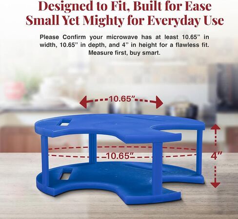 DoubleWave New Mini Blue 2 Tier Microwave Plate Stacker For Small Microwaves | BPA-Free Microwave Cool Plate And Spillover Caddy Stacker | Faster Reheating | Sturdy & Lightweight (Mini) in Saudi Arabia