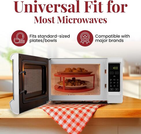 DoubleWave New Mini Blue 2 Tier Microwave Plate Stacker For Small Microwaves | BPA-Free Microwave Cool Plate And Spillover Caddy Stacker | Faster Reheating | Sturdy & Lightweight (Mini) in Saudi Arabia