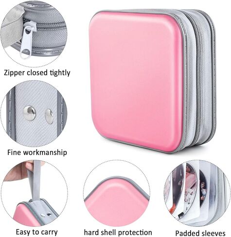 علبة CD ، حامل محفظة DVDS ، CD/DVD Wallet 40 أقراص ألبوم كتيب لتخزين أكياس العمل الثقيلة (Light Purple) in Kuwait