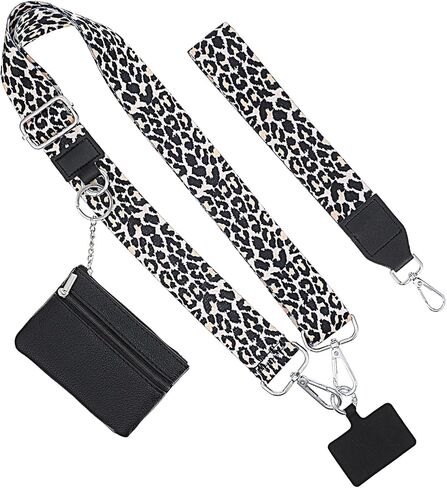Molain Clip and Go Phone Strap with Zipper Pouch- Stylish Crossbody Adjustable Chain Lanyard with Leather Wallet for All Phones Multicolor in Saudi Arabia