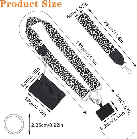 Molain Clip and Go Phone Strap with Zipper Pouch- Stylish Crossbody Adjustable Chain Lanyard with Leather Wallet for All Phones Multicolor in Saudi Arabia