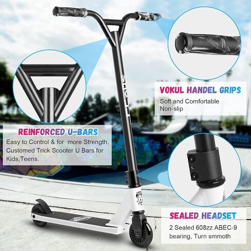 VOKUL Pro Scooters for Teens Stunt Scooter for Kids 6 Years and Up Trick Scooters for BMX Entry Level(New-Yellow) in Kuwait