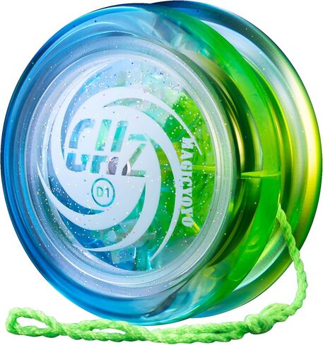 MAGICYOYO D1 GHZ Beginner Yoyo for Kids, Starter Yoyos Glow in The Dark, Auto Return Yo yo for Kids, Responsive Yoyo for 2a Looping Trick, Kids Yo-yo with 6 Yoyo Strings (Glow Blue) in Kuwait
