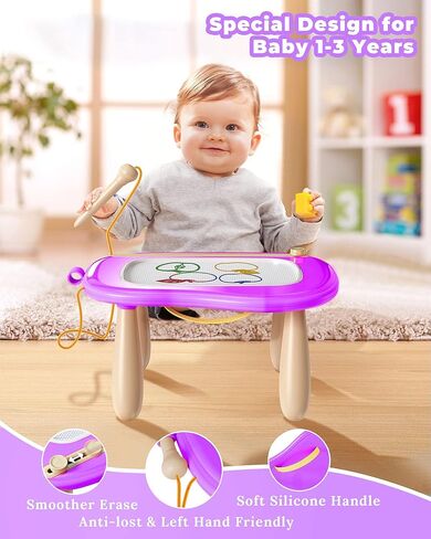 ألعاب تيكفون للأطفال، لوحة رسم مغناطيسية بأرجل قوية، ألعاب تعليمية حسية هدايا عيد ميلاد لعمر 1 2 3 سنوات من البنات والأولاد... in Kuwait