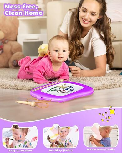 ألعاب تيكفون للأطفال، لوحة رسم مغناطيسية بأرجل قوية، ألعاب تعليمية حسية هدايا عيد ميلاد لعمر 1 2 3 سنوات من البنات والأولاد... in Kuwait