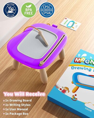ألعاب تيكفون للأطفال، لوحة رسم مغناطيسية بأرجل قوية، ألعاب تعليمية حسية هدايا عيد ميلاد لعمر 1 2 3 سنوات من البنات والأولاد... in Kuwait