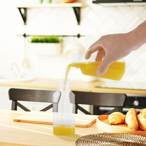 80pcs 4oz Plastic Juice Bottles, Juice Bottle with Caps Reusable Empty Clear Bottles with Label, Funnel, Brush Bulk Beverage Containers for Juicing, Drinking, Smoothie and Other Beverages in Saudi Arabia