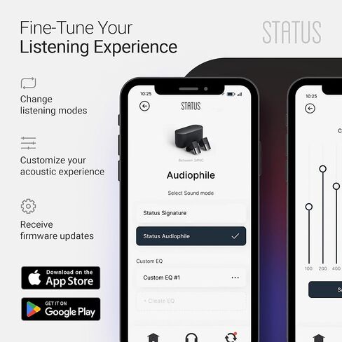 Status Audio Between Pro True Wireless Earbuds - Small Charging Case - 4 Microphones - Hybrid Triple Driver - 12 + 36 Hour Battery - Bluetooth 5.2 - Noise-Isolating Fit - IPX5 Water Resistant Ear Buds in Kuwait