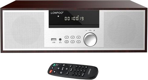 Compact System Micro HiFi System, CD Stereo System, 40 Watts RMS Music System with CD Player, FM Radio, Bluetooth, AUX-in, Headphone Output, DSP Tech, Clear Sounds and Rich Bass Sound,Golden in Saudi Arabia