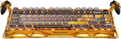 GravaStar Mercury K1 Pro Wireless Gaming Keyboard: Minimalist Style with Cement Gray Textured Keycaps, Aluminum Alloy, 75 Mechanical Keyboard, 79 Keys + KNOB, Durable & Stylish for Home/Office Use in Saudi Arabia