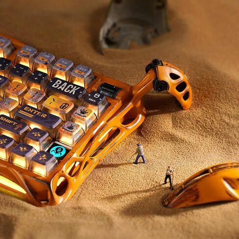 GravaStar Mercury K1 Pro Wireless Gaming Keyboard: Minimalist Style with Cement Gray Textured Keycaps, Aluminum Alloy, 75 Mechanical Keyboard, 79 Keys + KNOB, Durable & Stylish for Home/Office Use in Saudi Arabia