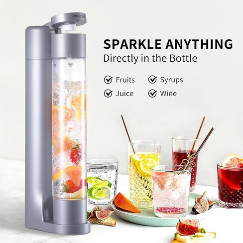 Sparkling Water Machine Soda Maker Beverage Drink Dispenser for Home, Soda Streaming Maker with 2 BPA Free Bottles(1L), Seltzer Fizzy Water Maker Compatible with Screw-in 60L CO2 (NOT Included), Black in Saudi Arabia