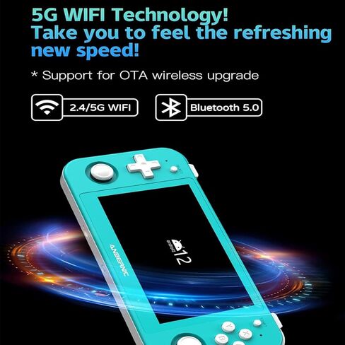 RG505 Retro Handheld Game Console Emulator Handheld Console 4+128G, Android 12 System Unisoc Tiger T618, 4.95'' OLED Touch Screen with 128G TF Card 3172 Games, Support 5G WiFi 5.0 Bluetooth Grey in Saudi Arabia