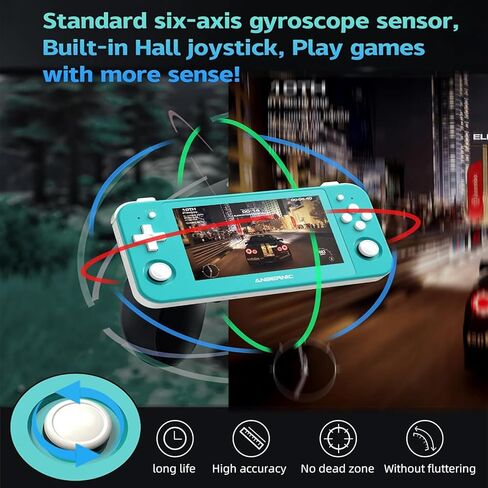 RG505 Retro Handheld Game Console Emulator Handheld Console 4+128G, Android 12 System Unisoc Tiger T618, 4.95'' OLED Touch Screen with 128G TF Card 3172 Games, Support 5G WiFi 5.0 Bluetooth Grey in Saudi Arabia