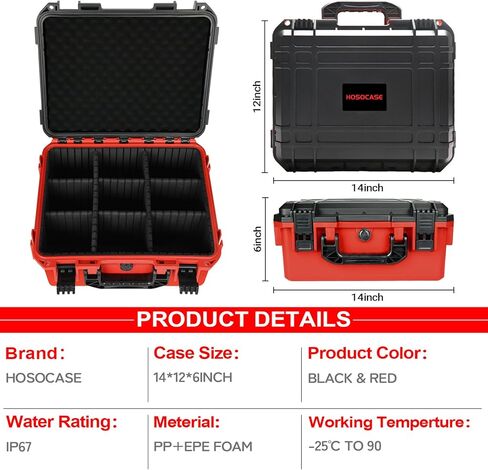 Case for Milwaukee M12 M18 Battery: Waterproof Battery Hard Carrying Storage Case with 9 Dividers for Milwaukee M18/M12 Tool Battery 1.5/2.0/3.0/4.0/5.0/6.0/6.5/8.0/9.0/12.0-Ah/Charger (Case Only) in Saudi Arabia
