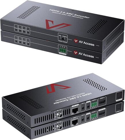 AV Access HDBASET HDMI Extender عبر CAT5E/6/6A/7 Ethernet حتى 330 قدمًا/100 م 4K@60Hz ، يدعم HDCP2.2 ، HDMI2.0 ، IR ثنائية الاتجاه و RS232. الرؤية (4KEX100-H2) in Saudi Arabia