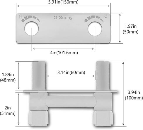 G-Sunny All Metal RV Shower Faucet ، صمام صنبور دش العربة ، 4 بوصات استبدال صمام الاستحمام RV للاستحمام الداخلي والخارجي in Saudi Arabia
