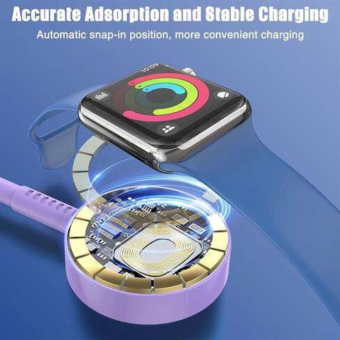 2Pack لشاحن Apple Watch USB C Magnetic Iwatch Charger Cable سريع الشحن المتوافق مع Watch Ultra2 Ultra Series 9 8 7 6 SE SE2 5 4 3 2 1-3FT (1M) أبيض in Kuwait