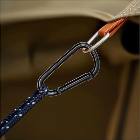 Small Carabiner Clip 12PCS Black Carabiner Keychain Mini 2 inch Large 3 inch Heavy Duty Caribeaner Hook D Ring Aluminum Carbiner Clip for Keys Backpack Hiking Camping Fishing in Saudi Arabia