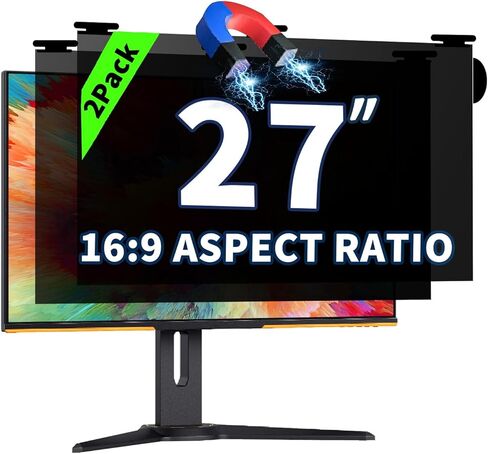 2 حزمة شاشة خصوصية كمبيوتر مغناطيسية 24 بوصة لمدة 16: 9 شاشة عريضة ، شاشة الخصوصية القابلة للإزالة مضادة للوهج شاشة الكمبيوتر الأزرق شاشة الخصوص in Kuwait