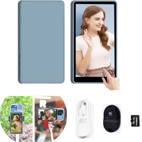 CP5 Phone Vlog Selfie Monitor Screen, 5 inch 1080P Touchscreen Monitor, 2.4G/5GHz 164ft Wireless Transmission with Bluetooth Remote for iPhone Vlog Selfie Monitor Screen for Live Stream TikTok in Saudi Arabia