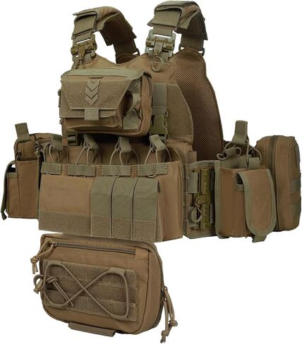 BOMTURN Great Tactical Outdoor Vest for Men Quick Release Buckle Adjustable&Detachable Modular Molle Vest in Saudi Arabia