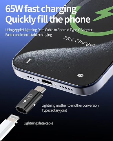 محول شاحن سريع 27 وات (3 عبوات) USB C أنثى إلى Lightning Male محول Type-c منفذ شحن سلك موصل شحن كابل مزامنة البيانات لهاتف Apple iPhone 11 12 13 14 Pro Max Mini Xs Se 7 8 X Xr Plus IpadAir in Kuwait