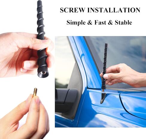 Jamscar Short Antenna Compatible for Jeep Wrangler JK JL JKU JLU Rubicon Willys Sport Sahara Gladiator 2007-2023 | Truck Antenna Accessories Replacement | Upgrade Screw for Optimized Radio Reception in Saudi Arabia