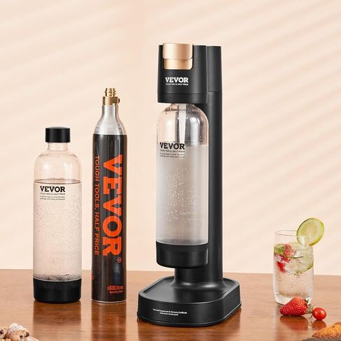 VEVOR Sparkling Water Maker, Soda Maker Machine for Home, Soda Maker with BPA-free 1L PET Bottle, 2 CO2 Cylinders(Not Contain CO2 GAS), Compatible with Mainstream Screw-in 60L CO2 Cylinder in Saudi Arabia