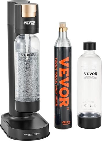 VEVOR Sparkling Water Maker, Soda Maker Machine for Home, Soda Maker with BPA-free 1L PET Bottle, 2 CO2 Cylinders(Not Contain CO2 GAS), Compatible with Mainstream Screw-in 60L CO2 Cylinder in Saudi Arabia
