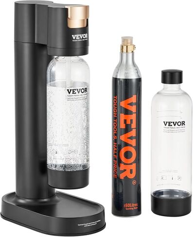 VEVOR Sparkling Water Maker, Soda Maker Machine for Home, Soda Maker with BPA-free 1L PET Bottle, 2 CO2 Cylinders(Not Contain CO2 GAS), Compatible with Mainstream Screw-in 60L CO2 Cylinder in Saudi Arabia
