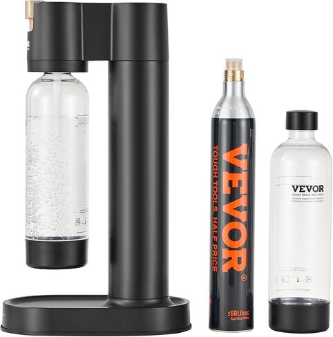 VEVOR Sparkling Water Maker, Soda Maker Machine for Home, Soda Maker with BPA-free 1L PET Bottle, 2 CO2 Cylinders(Not Contain CO2 GAS), Compatible with Mainstream Screw-in 60L CO2 Cylinder in Saudi Arabia