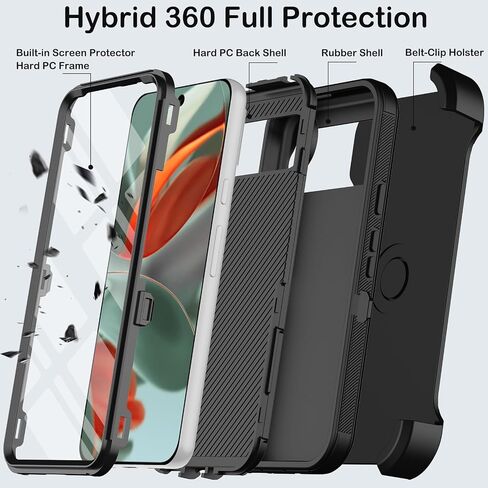 for Google Pixel 9 Pro XL Case with Belt Clip Holster,2X Screen Protectors,Heavy Duty Shockproof Drop Protection Bumper Military Grade Full Body Non Slip Rugged Durable Phone Cover with Kickstand in Kuwait