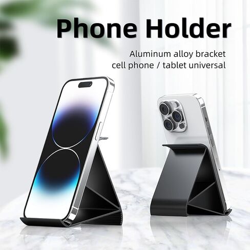 Cell Phone Stand,Angle Adjustable Cell Phone Holder,Desk Fully Forldable Mobile Phone Holder,Compatible with All Mobile Phones (Silvery) in Saudi Arabia