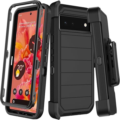 for Google Pixel 9 Pro XL Case with Belt Clip Holster,2X Screen Protectors,Heavy Duty Shockproof Drop Protection Bumper Military Grade Full Body Non Slip Rugged Durable Phone Cover with Kickstand in Kuwait