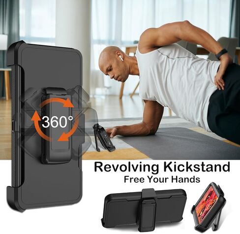 for Google Pixel 9 Pro XL Case with Belt Clip Holster,2X Screen Protectors,Heavy Duty Shockproof Drop Protection Bumper Military Grade Full Body Non Slip Rugged Durable Phone Cover with Kickstand in Kuwait