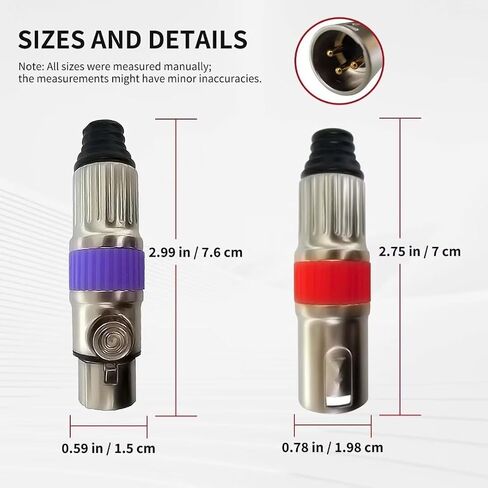 RIVIERA 6 pcs XLR 3pin Male Plug and 6pcs XLR 3Pin Female Socket with Fine Nickel Plated with 24K Gold Plated Contacts in Kuwait