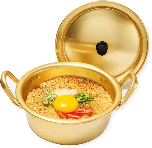 Ramen Pot with Chopsticks, Spoon & Bowl Set | Portable Rapid Ramen Cooker, Easy Cook Pot, Korean Style Egg Cooker, Instant Pot for Quick Noodles, Cooking Pot for Dorm & Travel | Made in Korea | 1Qt in Saudi Arabia