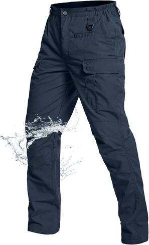 NAVEKULL Men's Outdoor Tactical Pants Lightweight Ripstop Military Hiking Work Cargo Pants with 9 Pockets in Kuwait