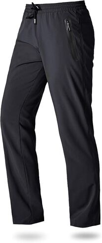 Boladeci Men's Hiking Pants Lightweight Quick Dry Stretch Elastic Waist with Drawstring Zip Pockets Jogging Fishing Pants in Kuwait
