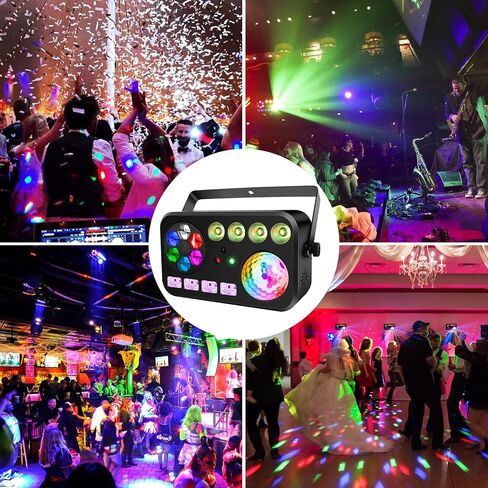 DJ Stage Party Lights - 40W 5IN1 DJ Lights Bee Eye Green&Red Multi Patterns Strobe Effects by Sound Activated DMX Remote Control for Wedding Disco Party Halloween Music Dance Bar Club Gig in Kuwait