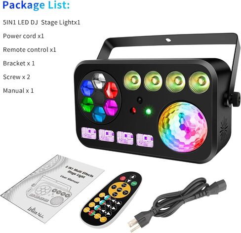 DJ Stage Party Lights - 40W 5IN1 DJ Lights Bee Eye Green&Red Multi Patterns Strobe Effects by Sound Activated DMX Remote Control for Wedding Disco Party Halloween Music Dance Bar Club Gig in Kuwait