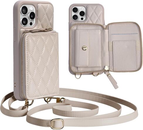 بالنسبة إلى iPhone 16 Pro Max Wallet Casebody ، Pu Leather Zipper Handbag Pres Cover Cover Standar ، SLOT SLOT SLOT SLOT SLOT ROLDABLE CASE 6.9 بوصة iPhone أسود in Kuwait